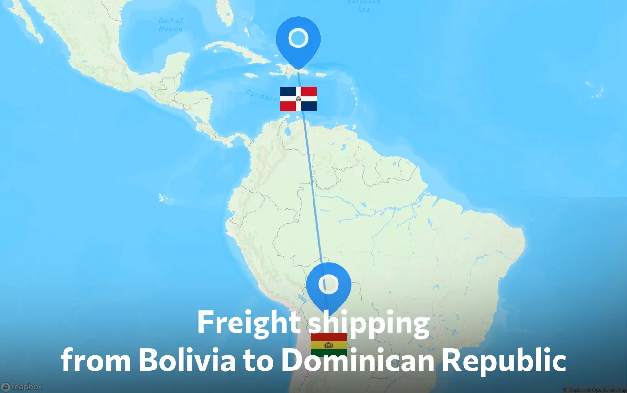 Shipping route from Bolivia to Dominican Republic