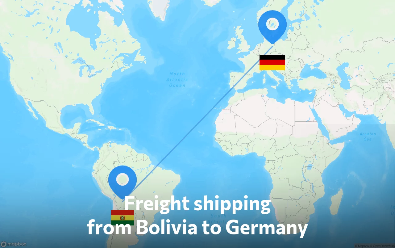 Shipping route from Bolivia to Germany