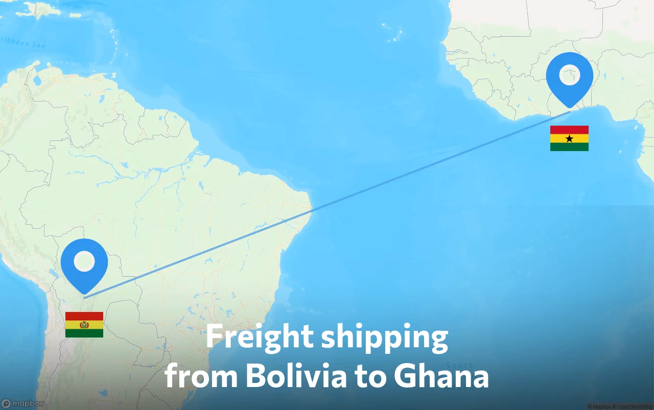 Shipping route from Bolivia to Ghana