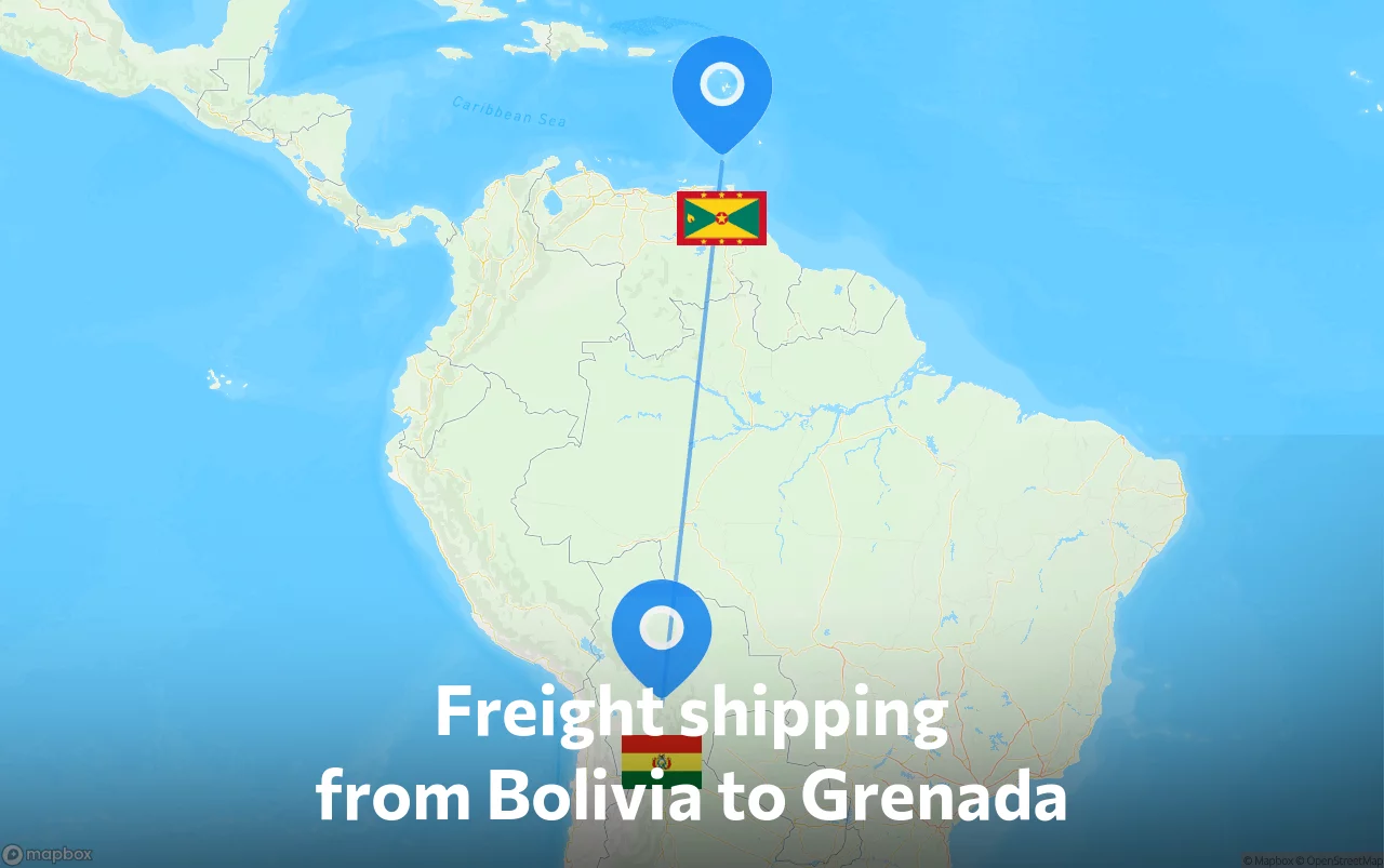 Shipping route from Bolivia to Grenada