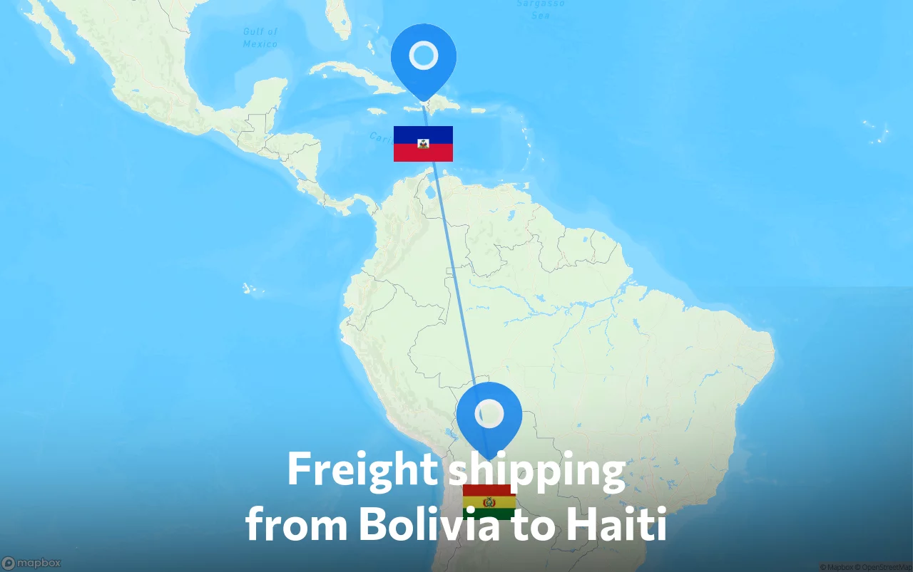 Shipping route from Bolivia to Haiti