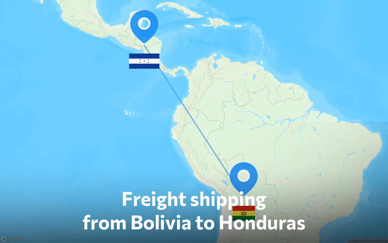 Shipping route from Bolivia to Honduras