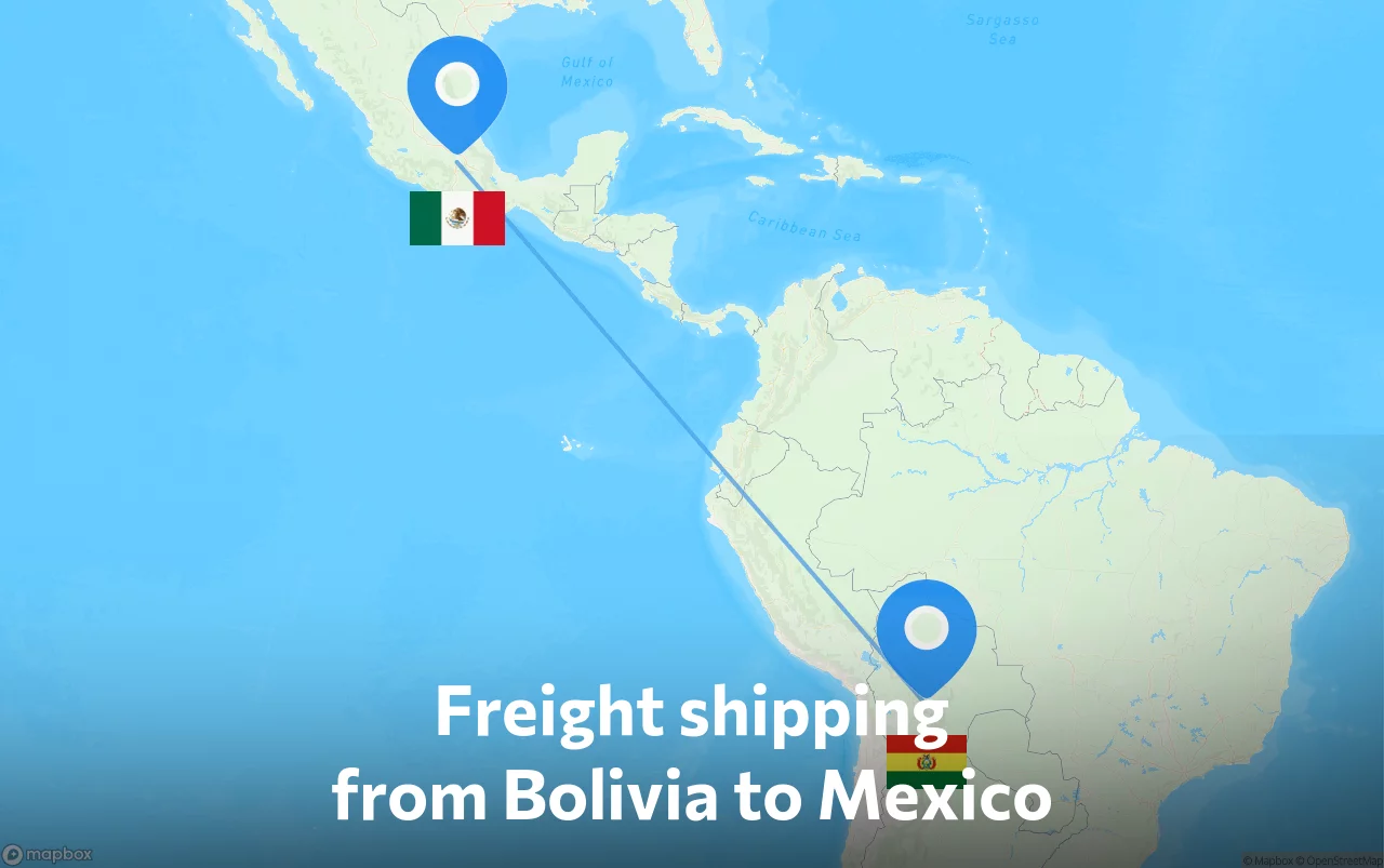 Shipping route from Bolivia to Mexico