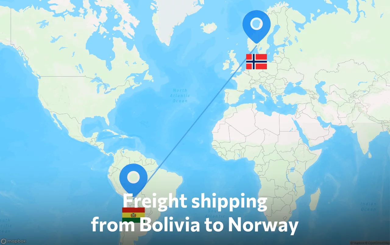 Shipping route from Bolivia to Norway