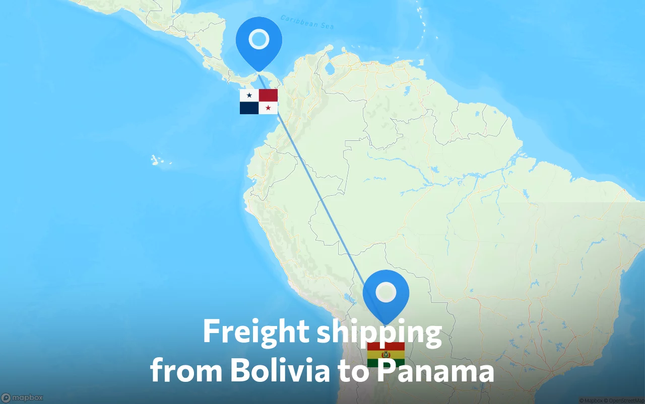 Shipping route from Bolivia to Panama