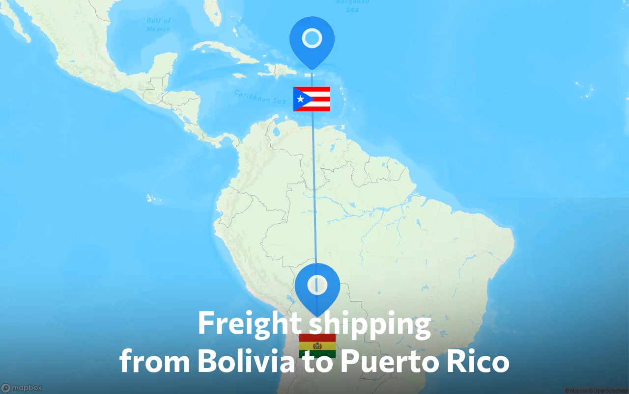 Shipping route from Bolivia to Puerto Rico