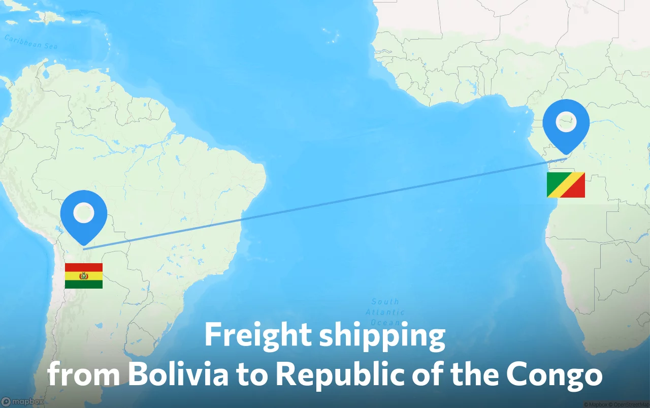 Shipping route from Bolivia to Republic of the Congo