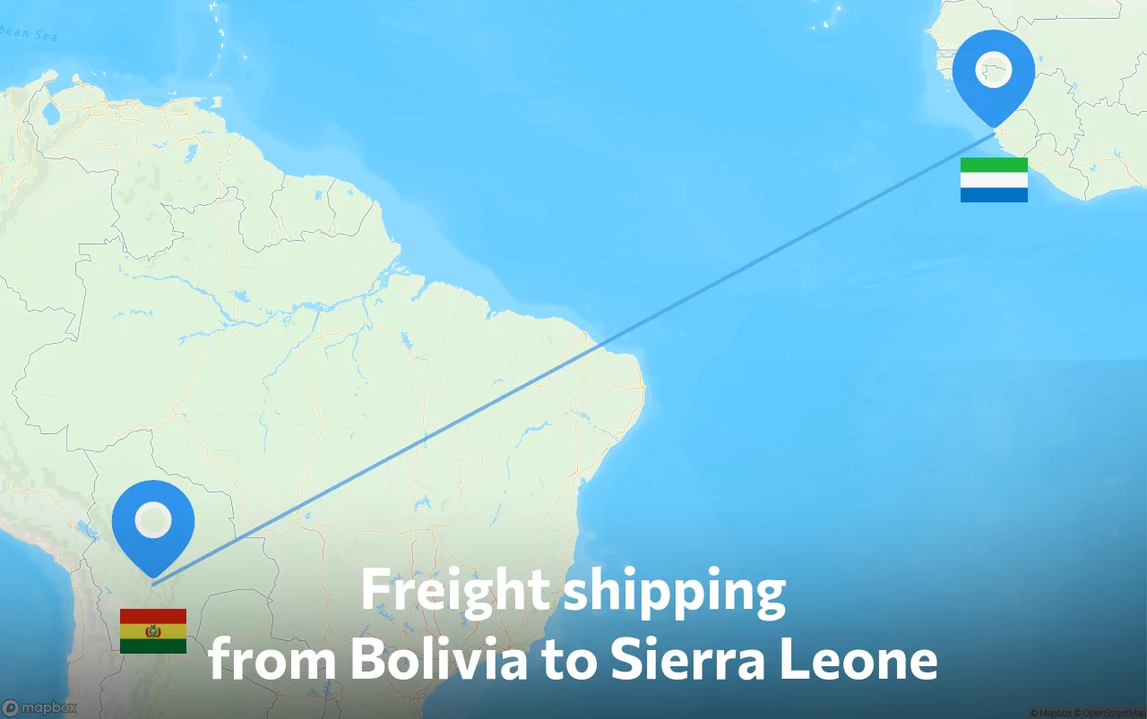 Shipping route from Bolivia to Sierra Leone