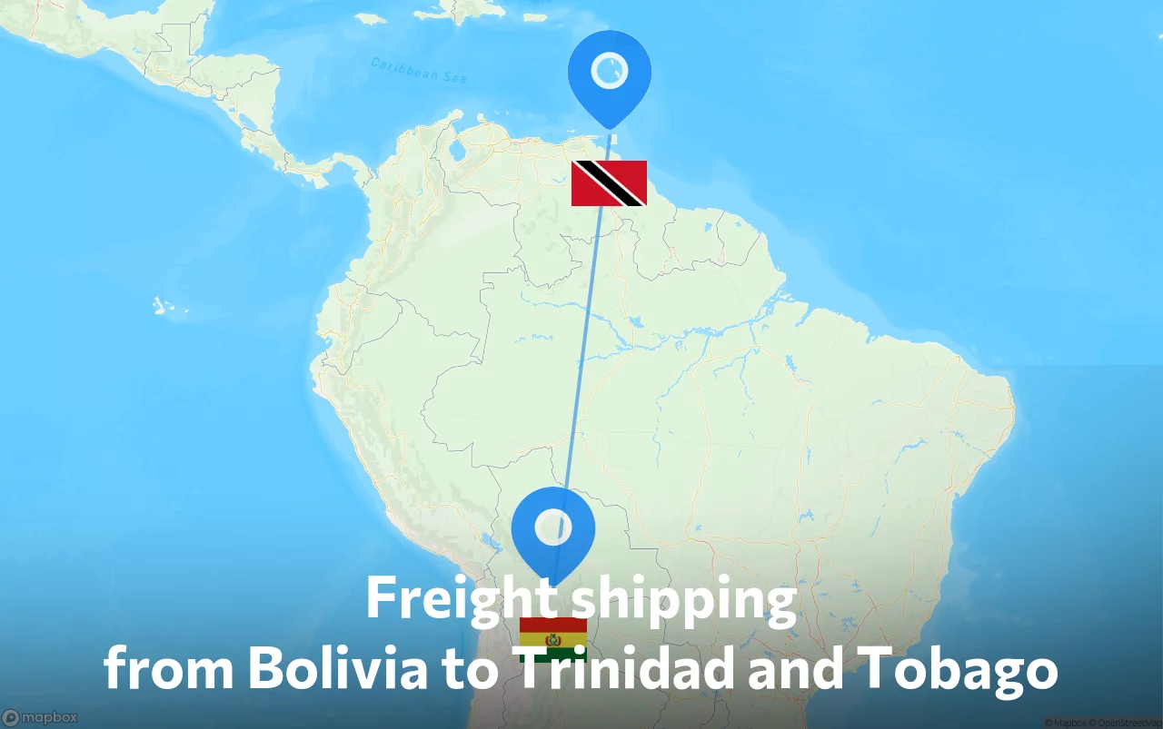 Shipping route from Bolivia to Trinidad and Tobago