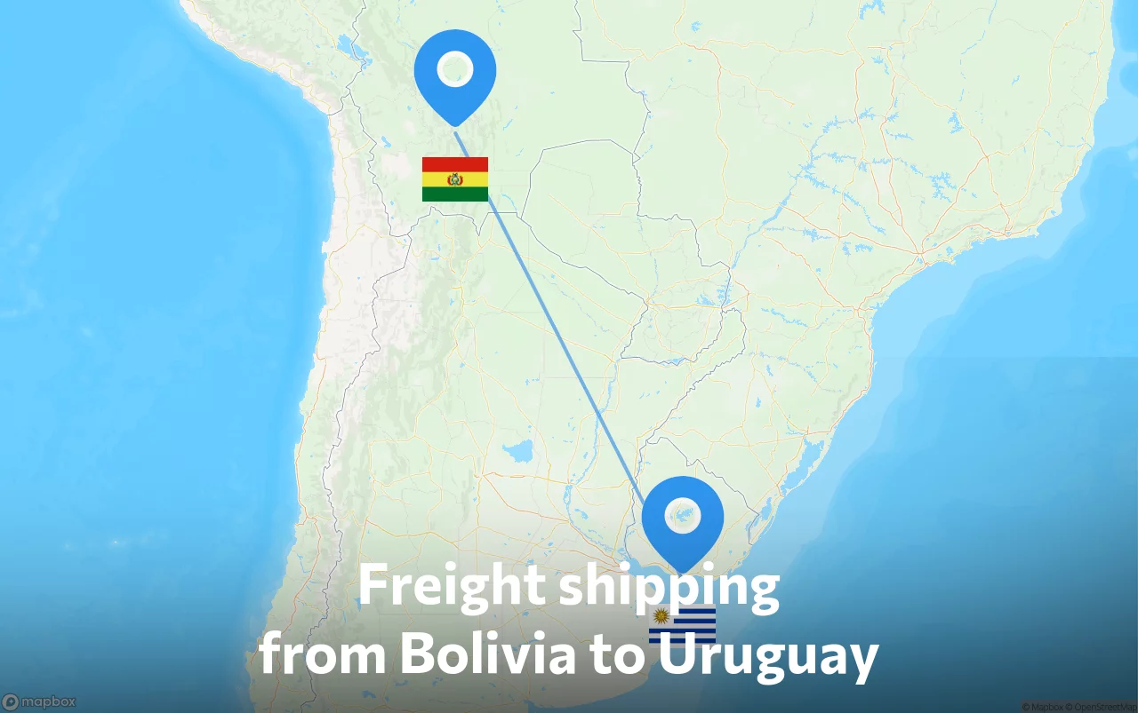 Shipping route from Bolivia to Uruguay