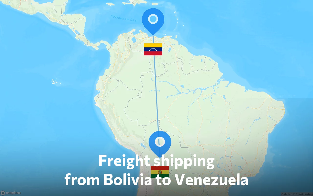 Shipping route from Bolivia to Venezuela