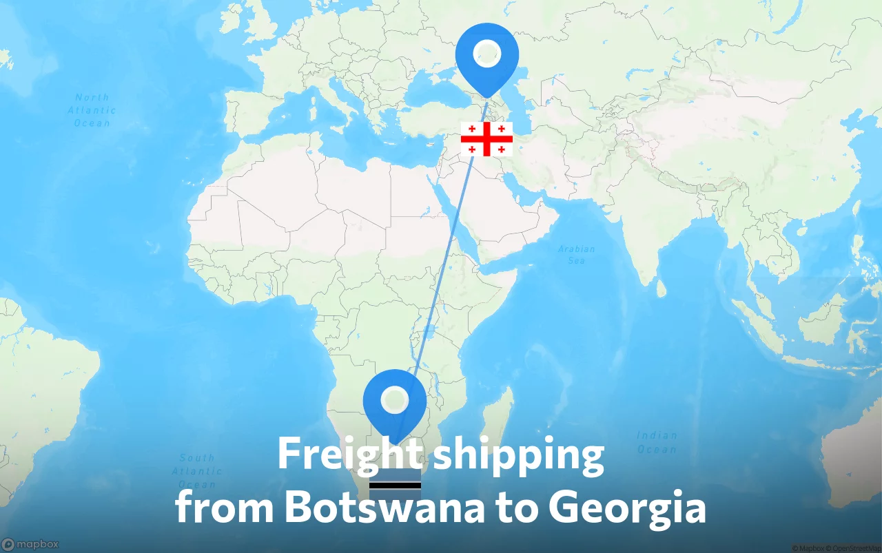 Shipping route from Botswana to Georgia