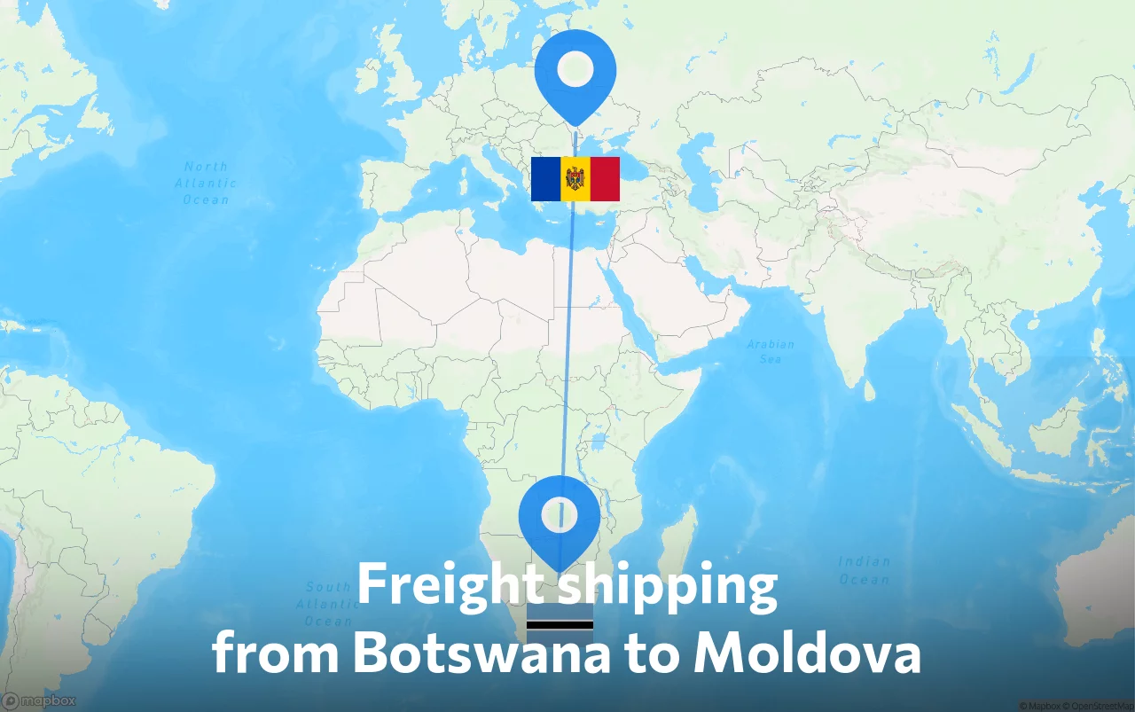 Shipping route from Botswana to Moldova