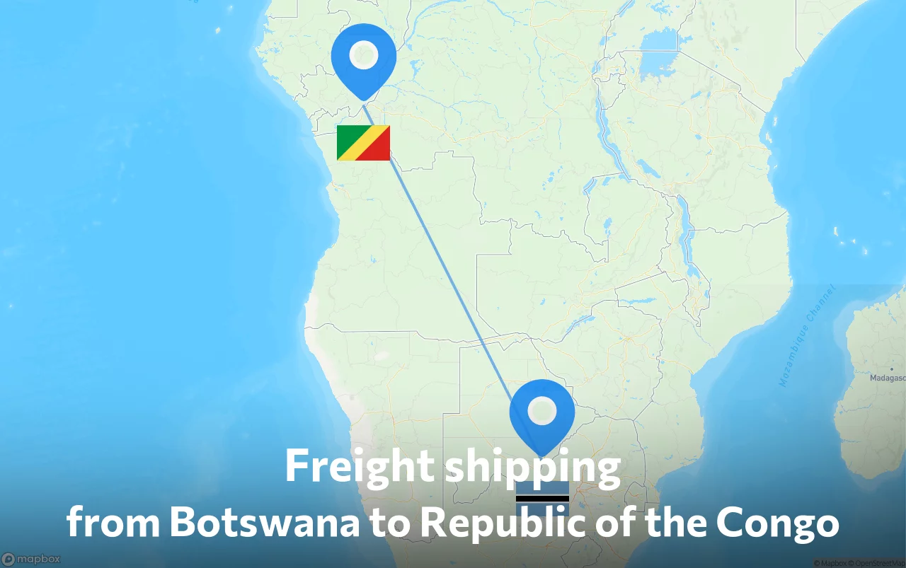 Shipping route from Botswana to Republic of the Congo