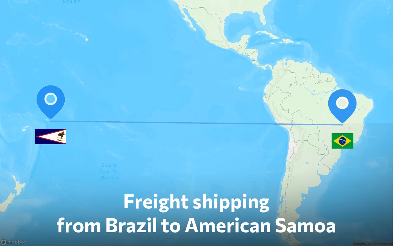 Shipping route from Brazil to American Samoa