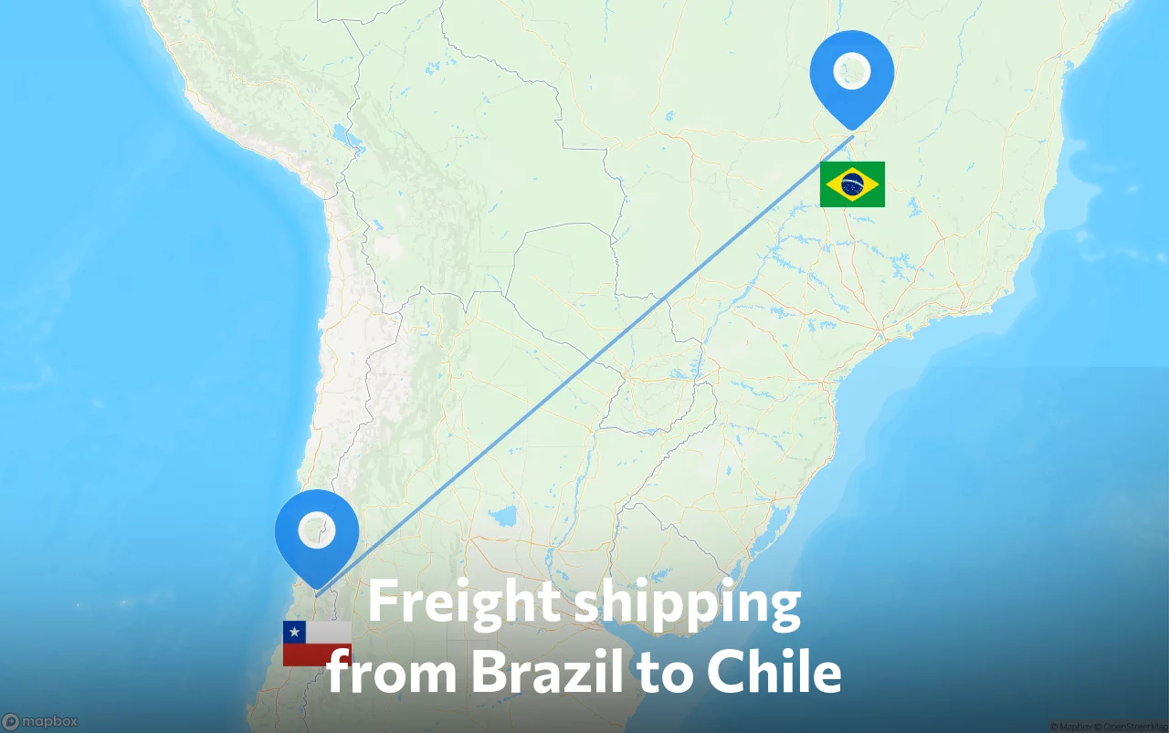 Shipping route from Brazil to Chile