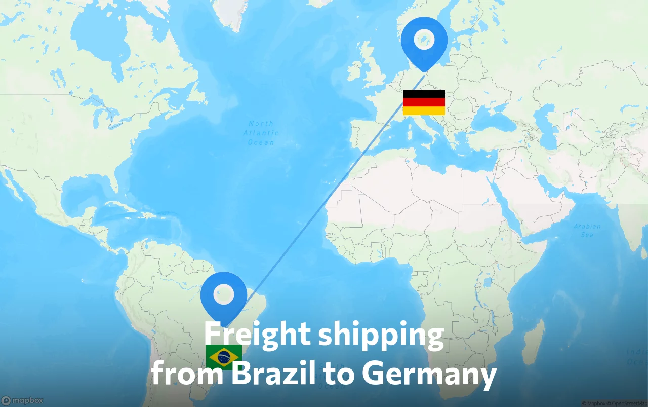 Shipping route from Brazil to Germany