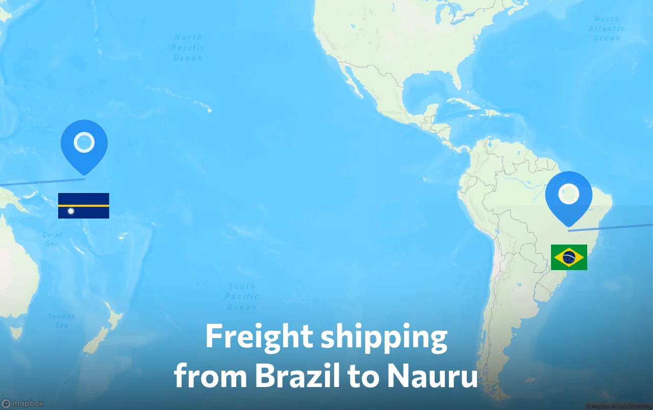 Shipping route from Brazil to Nauru