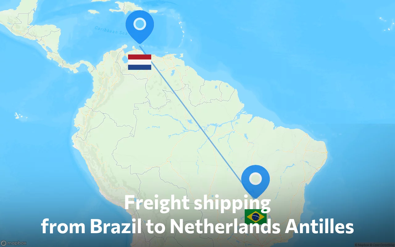Shipping route from Brazil to Netherlands Antilles