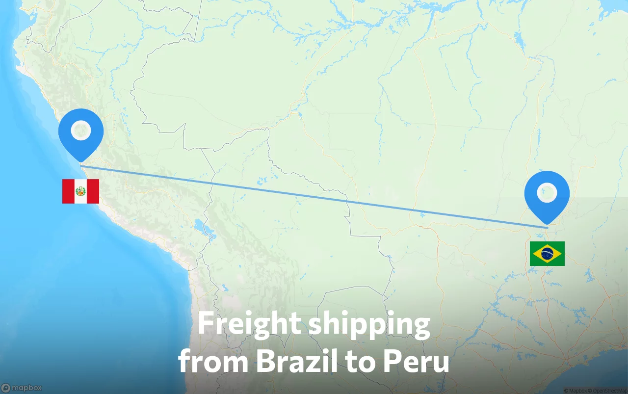 Shipping route from Brazil to Peru