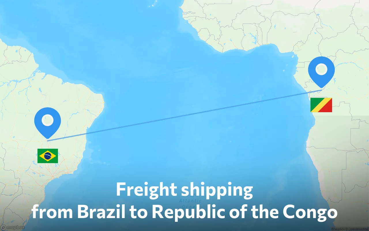 Shipping route from Brazil to Republic of the Congo