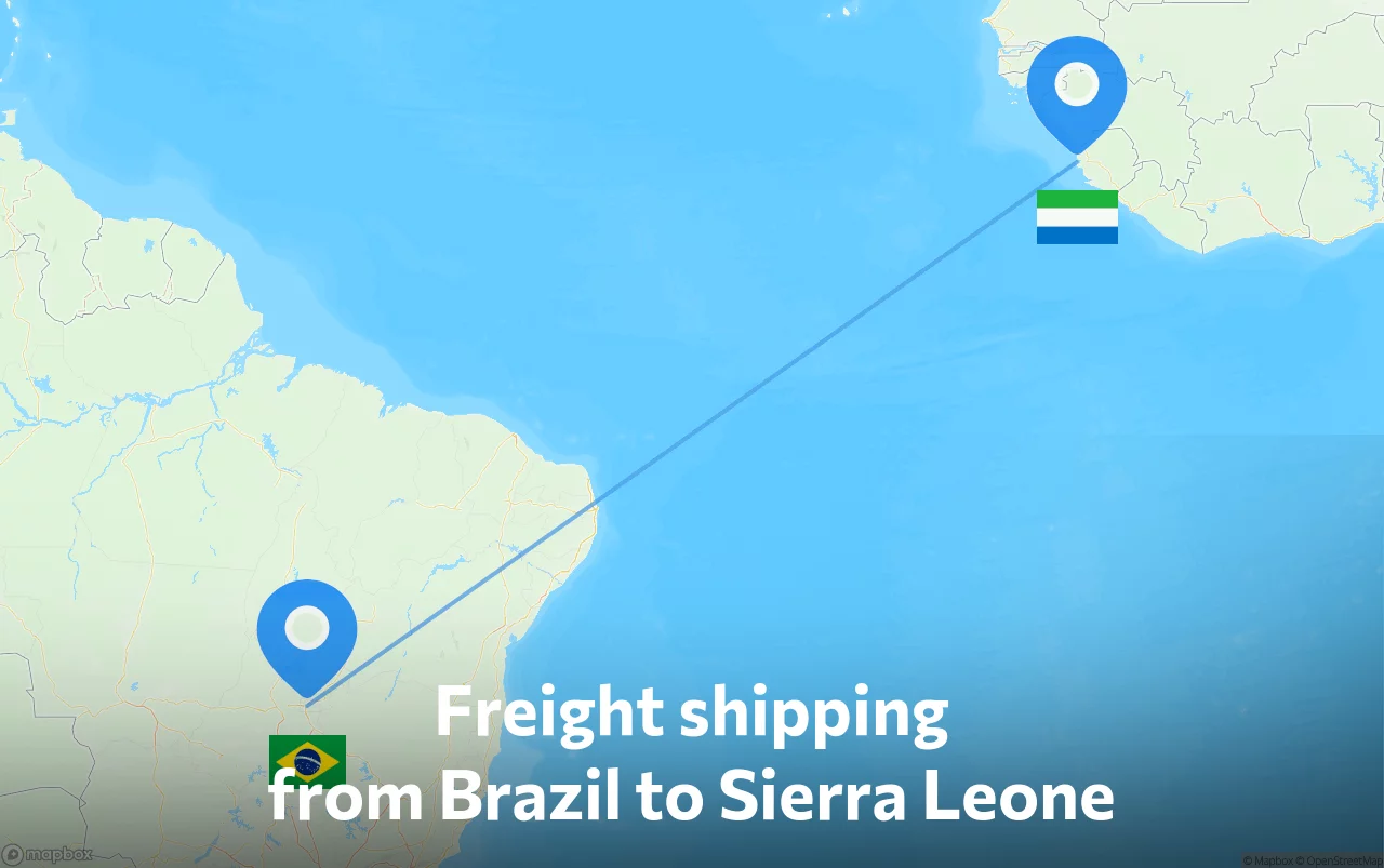 Shipping route from Brazil to Sierra Leone