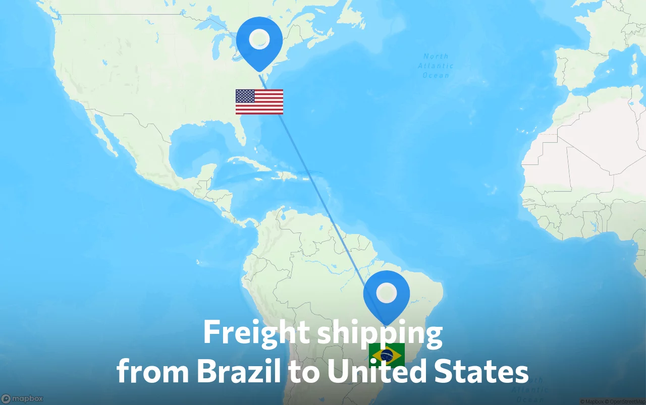 Shipping route from Brazil to United States