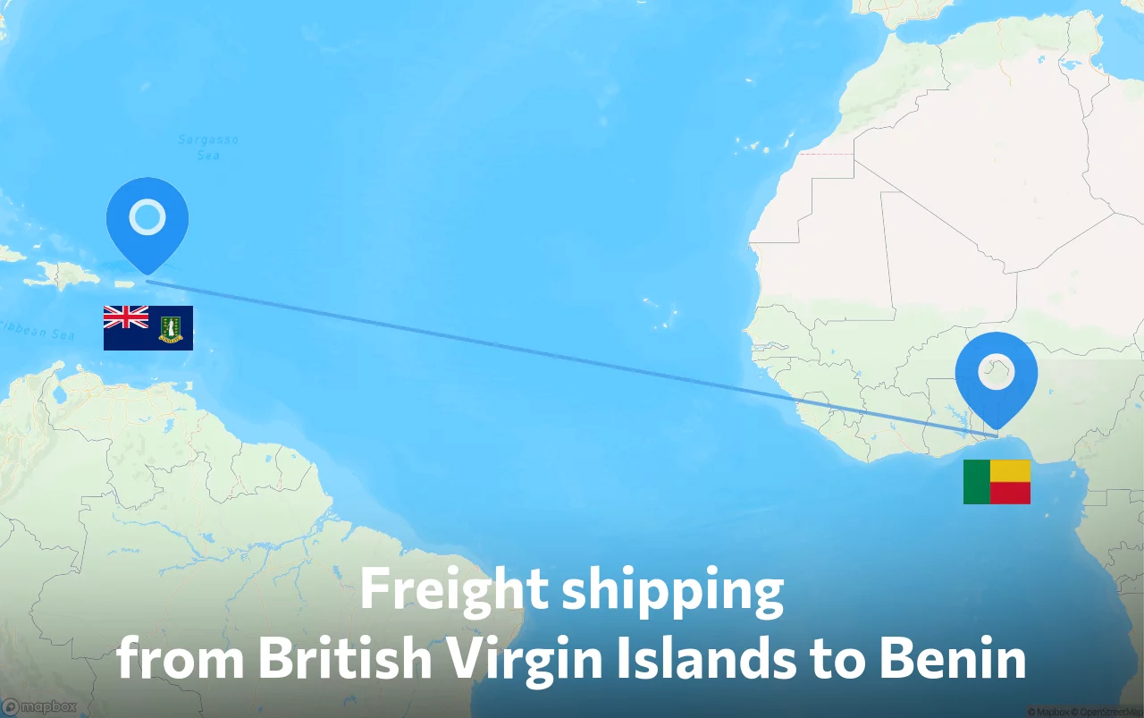 Shipping route from British Virgin Islands to Benin