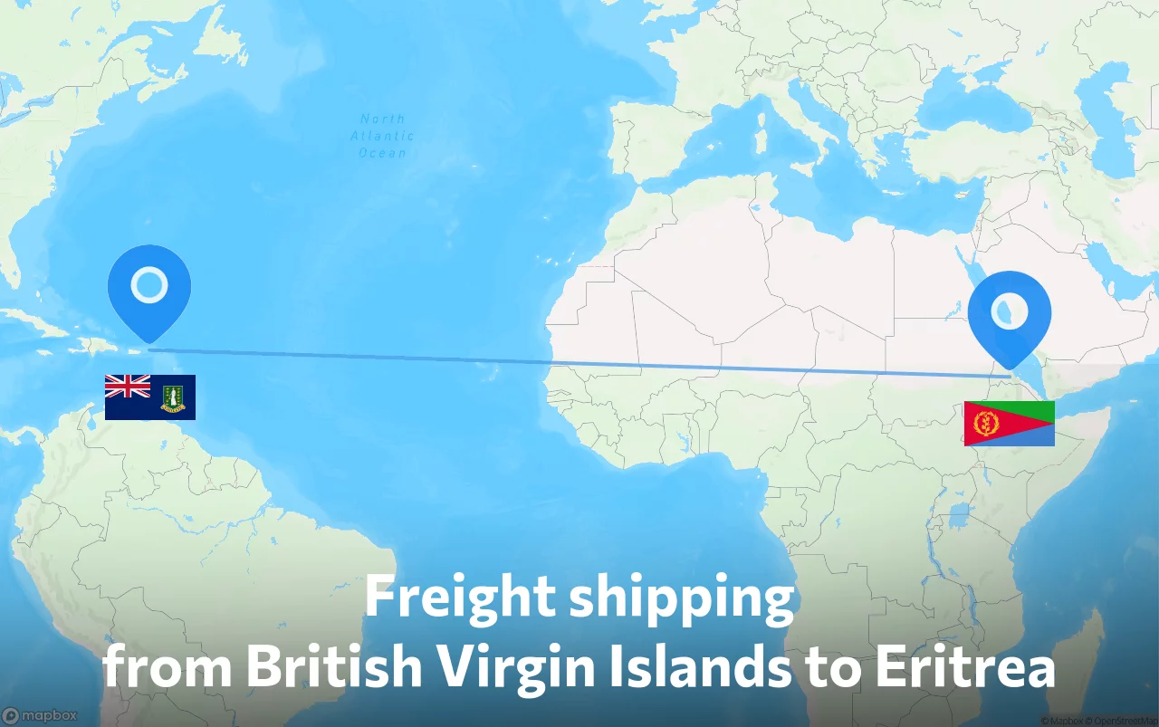 Shipping route from British Virgin Islands to Eritrea