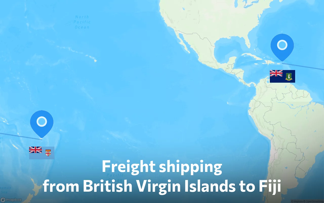 Shipping route from British Virgin Islands to Fiji