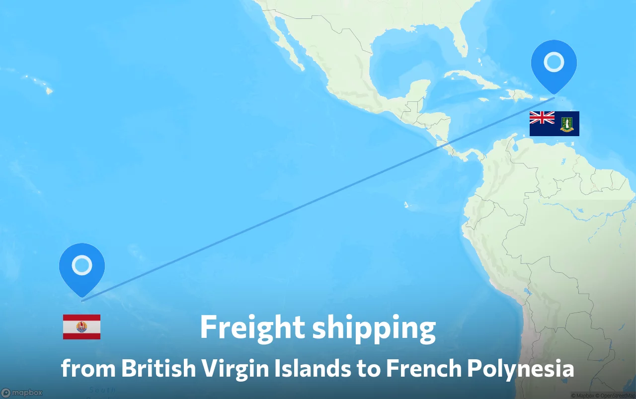 Shipping route from British Virgin Islands to French Polynesia