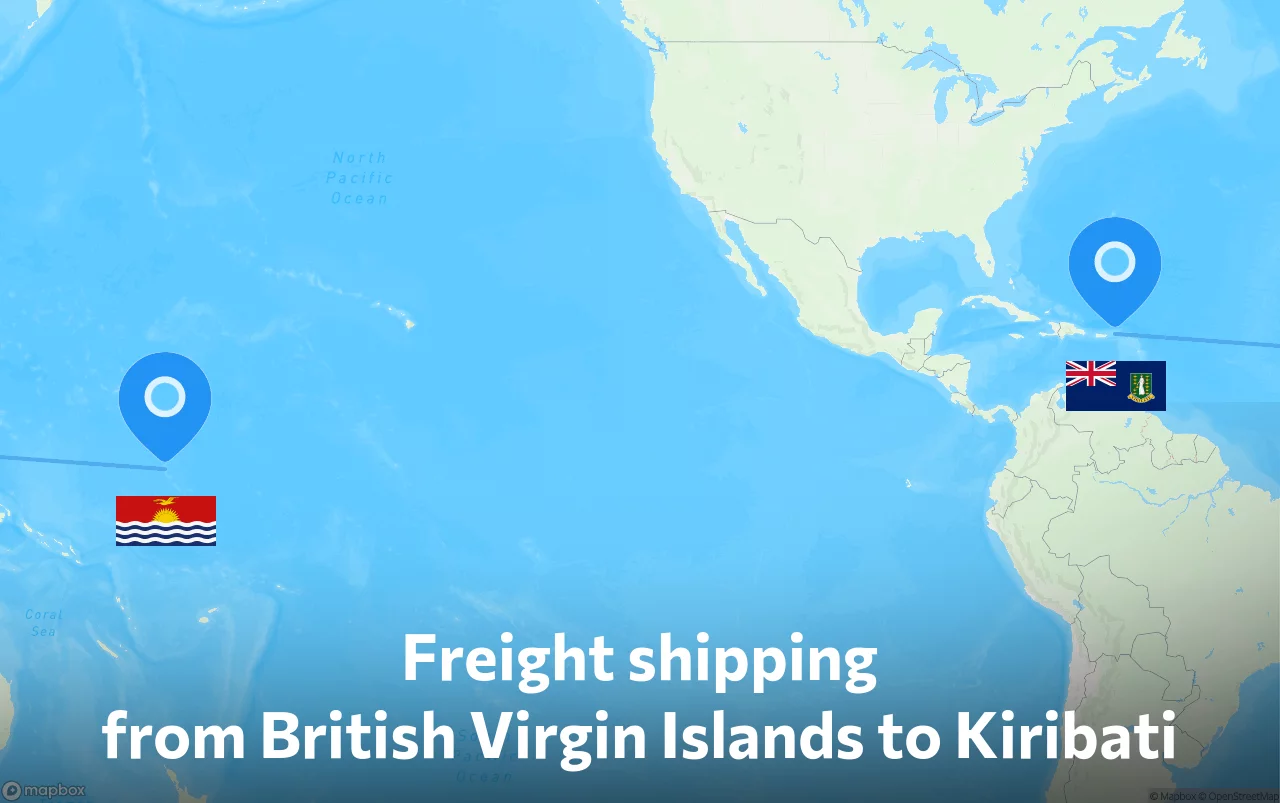 Shipping route from British Virgin Islands to Kiribati