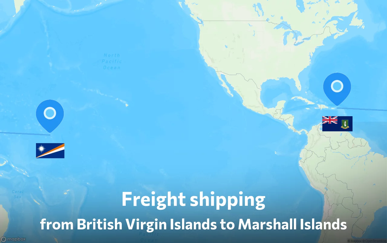 Shipping route from British Virgin Islands to Marshall Islands