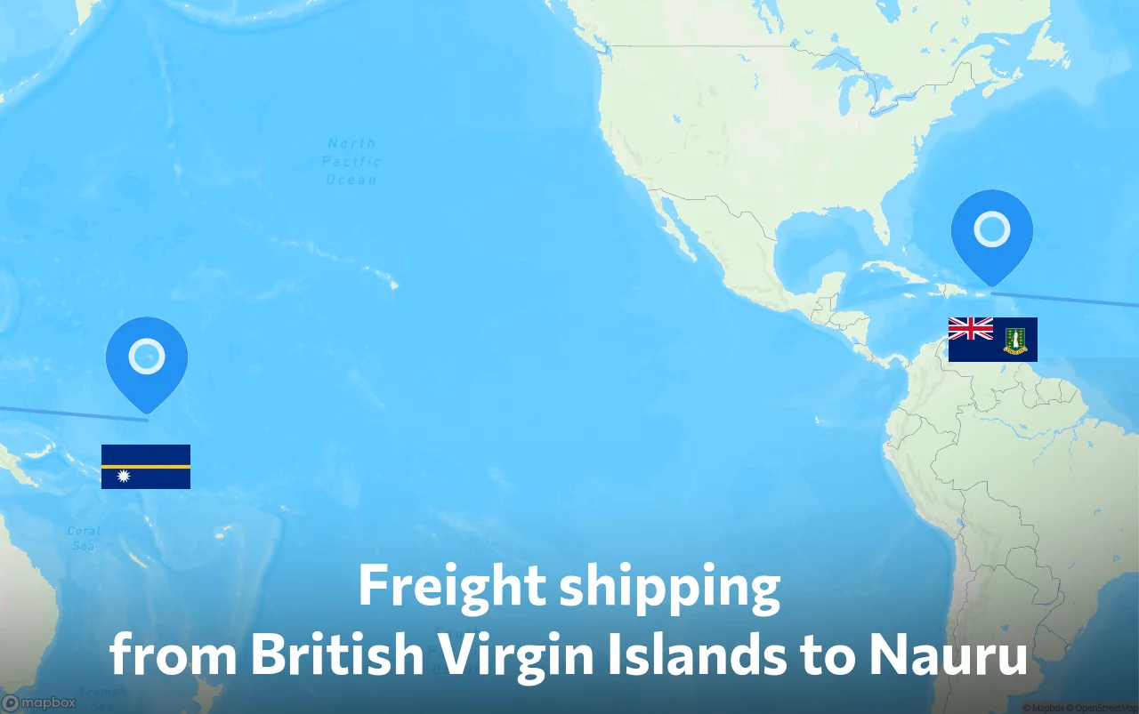 Shipping route from British Virgin Islands to Nauru