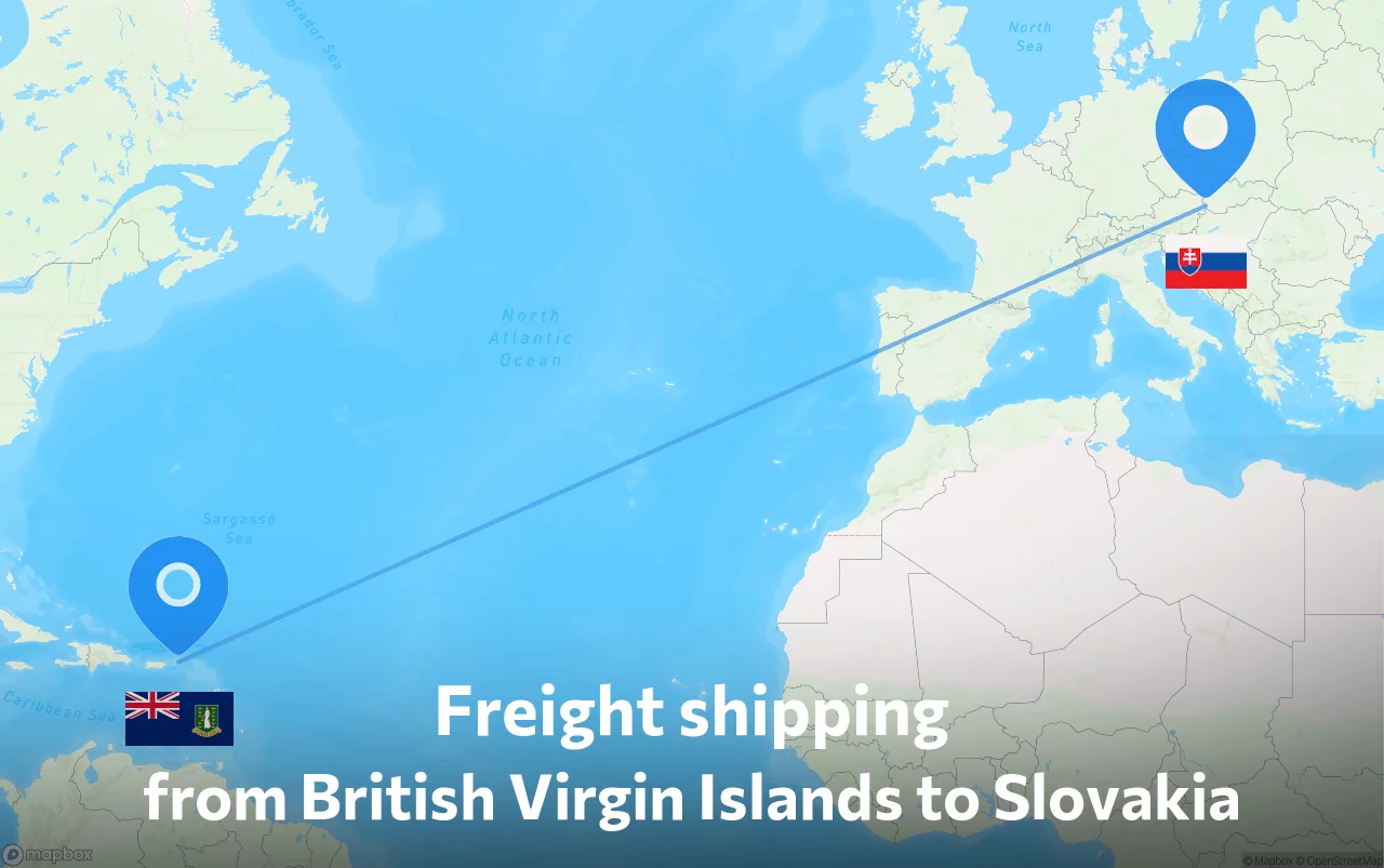 Shipping route from British Virgin Islands to Slovakia