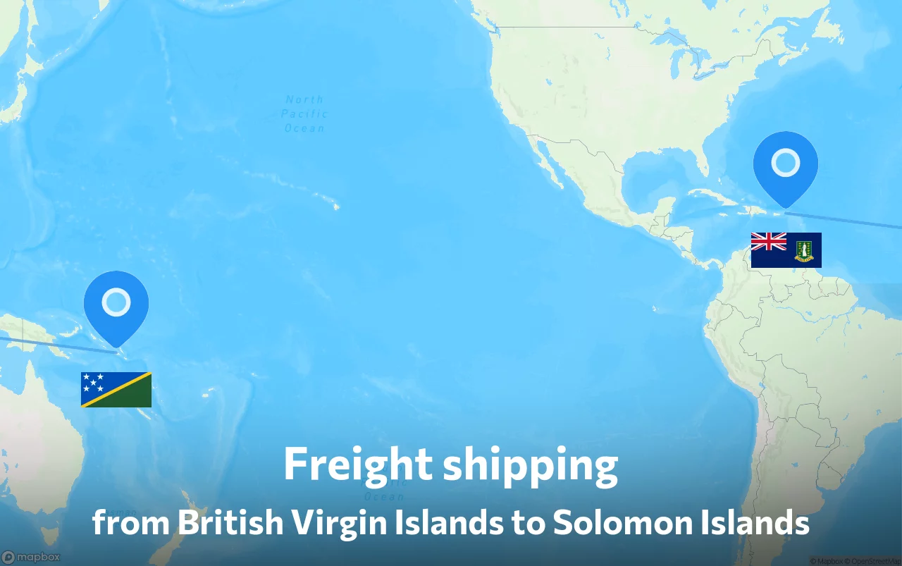 Shipping route from British Virgin Islands to Solomon Islands