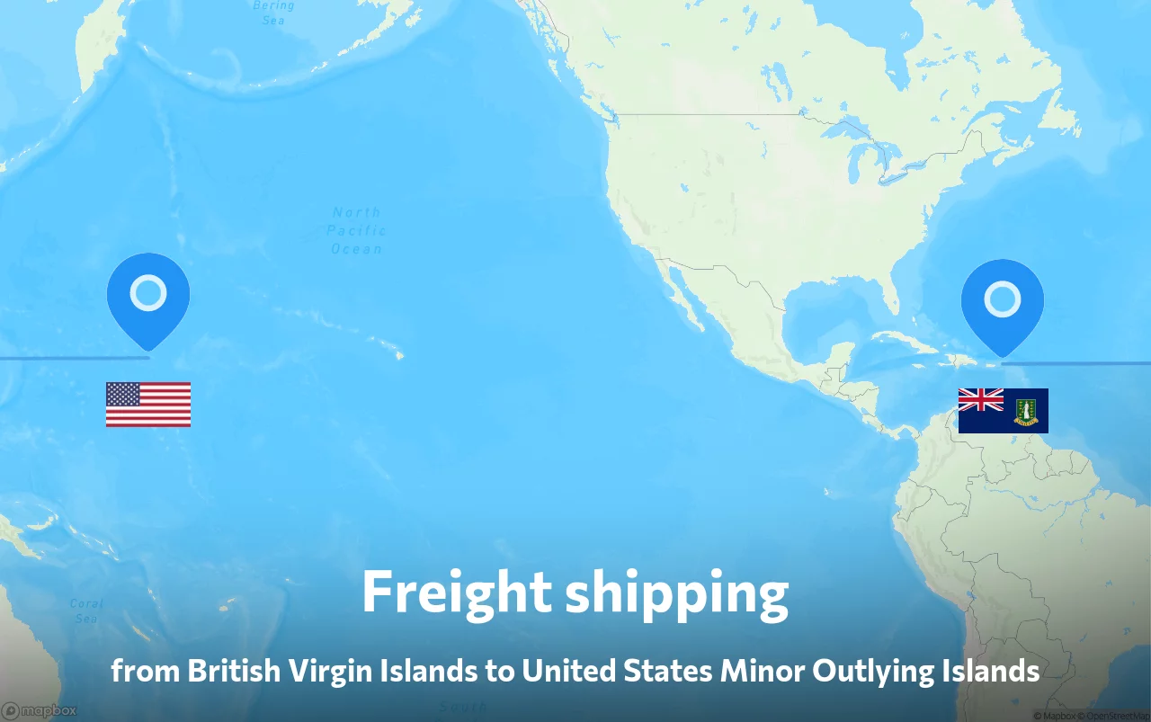 Shipping route from British Virgin Islands to United States Minor Outlying Islands