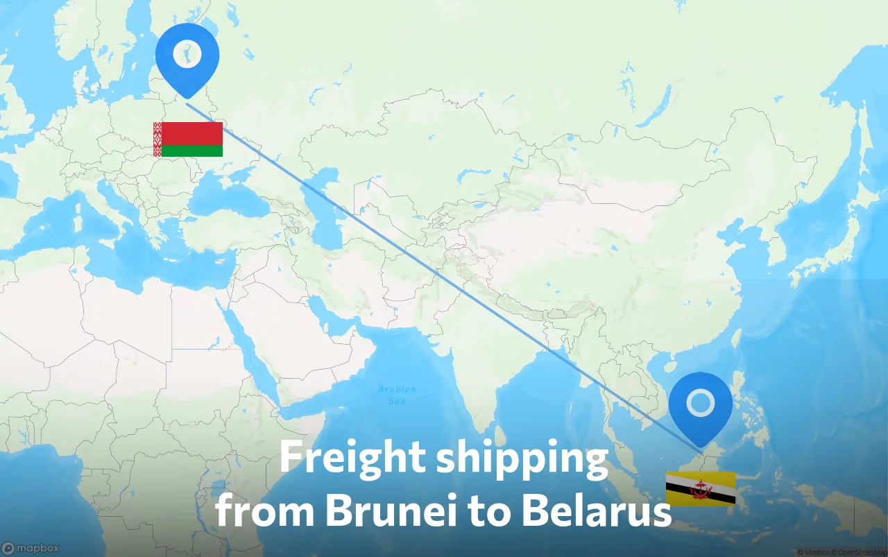 Shipping route from Brunei to Belarus