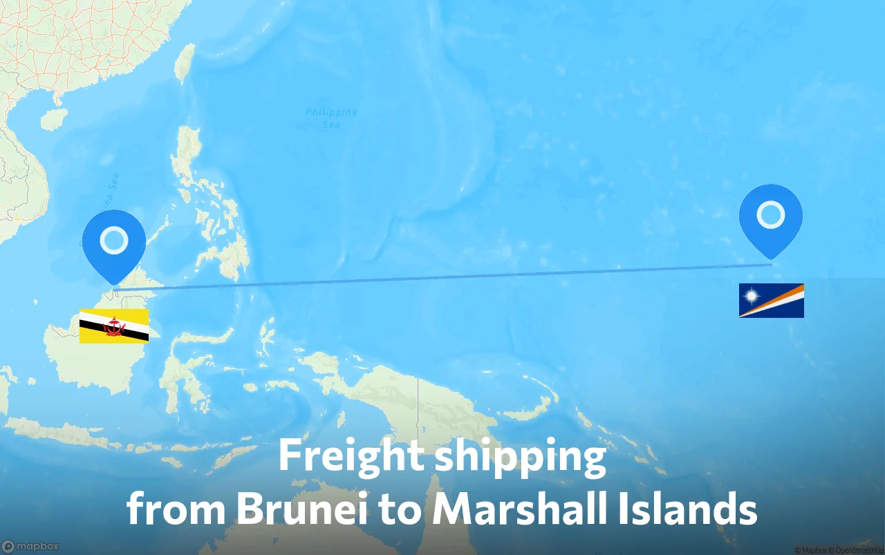 Shipping route from Brunei to Marshall Islands