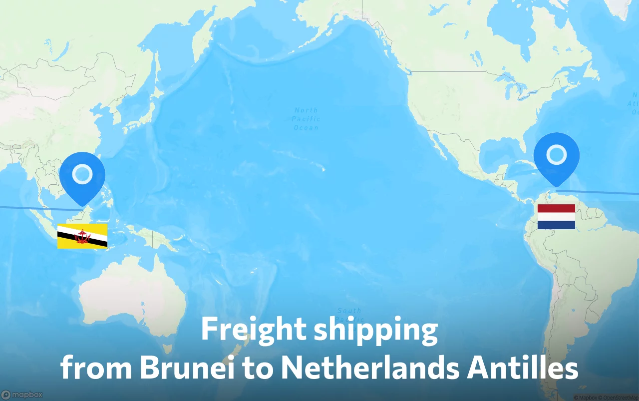Shipping route from Brunei to Netherlands Antilles