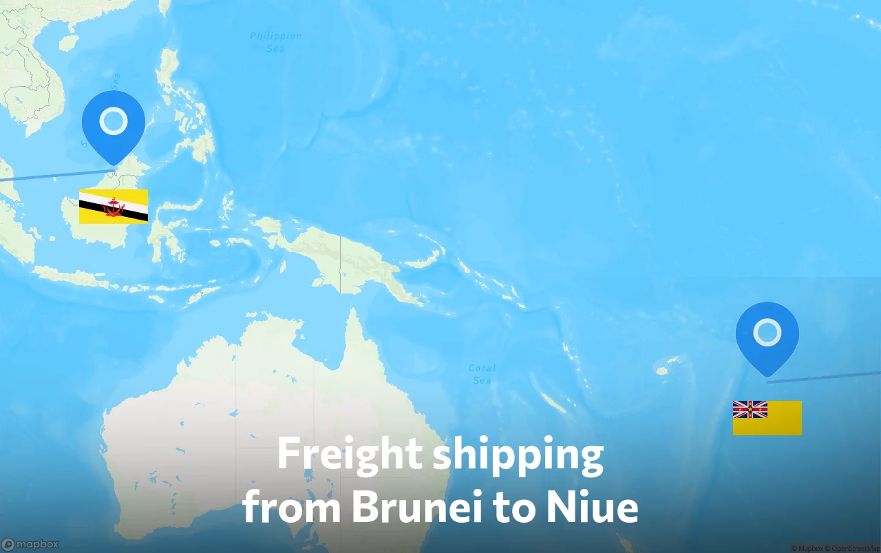 Shipping route from Brunei to Niue