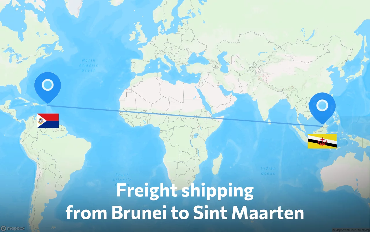 Shipping route from Brunei to Sint Maarten