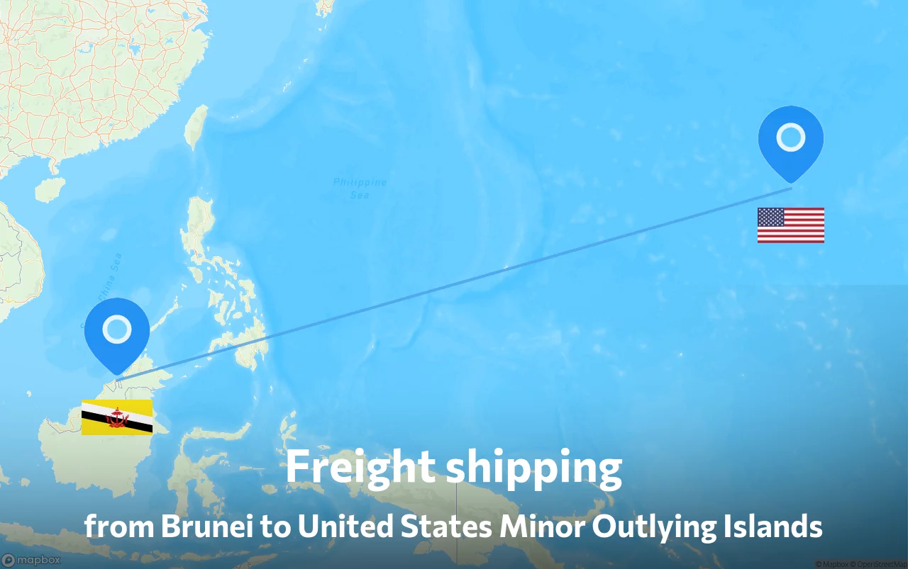 Shipping route from Brunei to United States Minor Outlying Islands