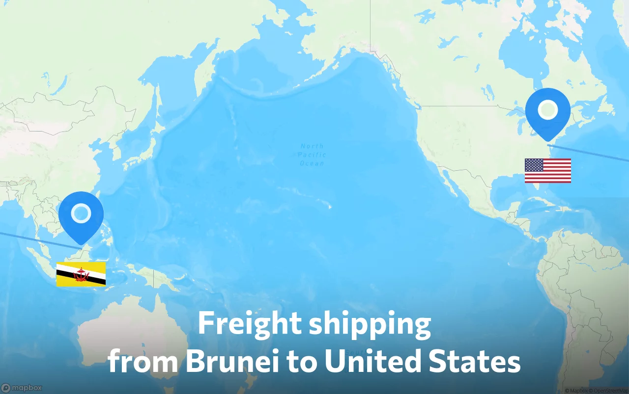 Shipping route from Brunei to United States