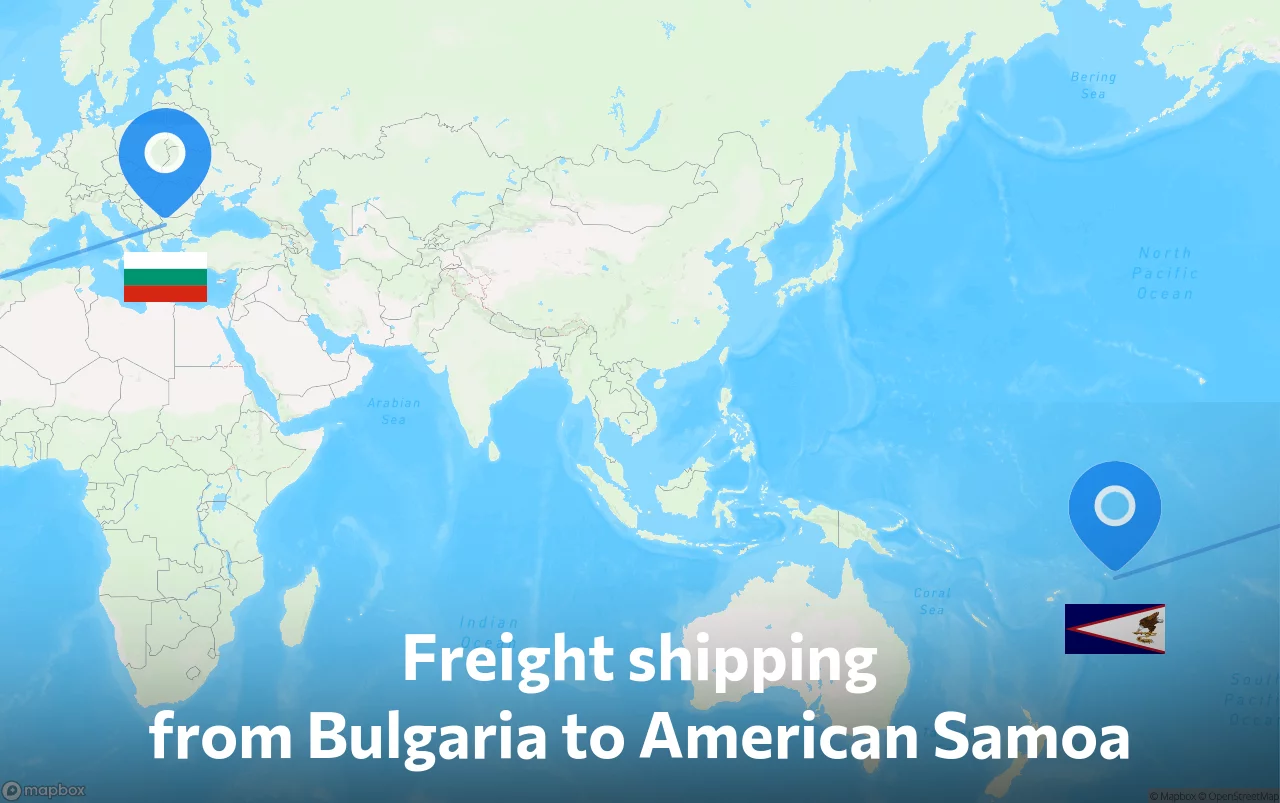 Shipping route from Bulgaria to American Samoa