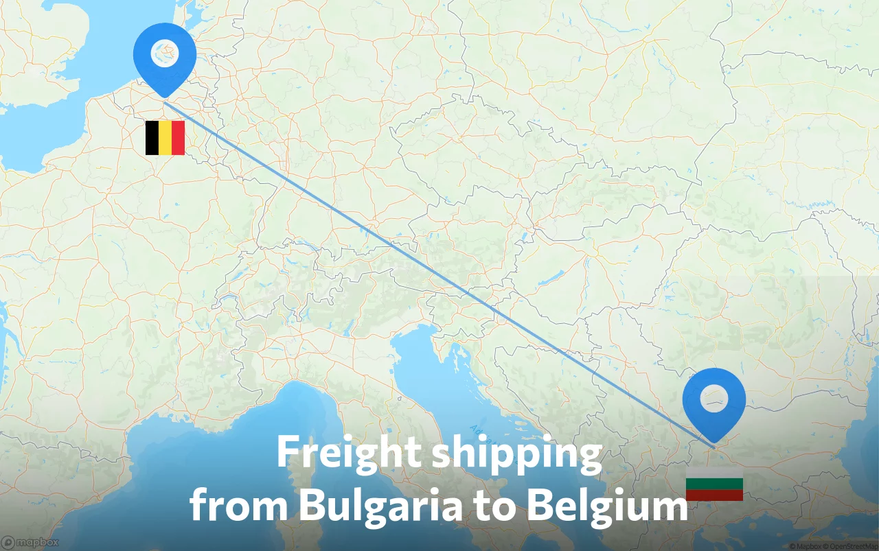 Shipping route from Bulgaria to Belgium