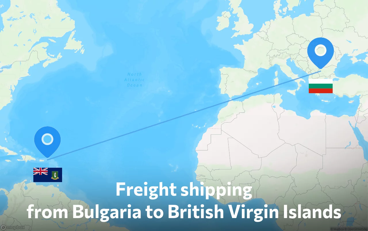 Shipping route from Bulgaria to British Virgin Islands