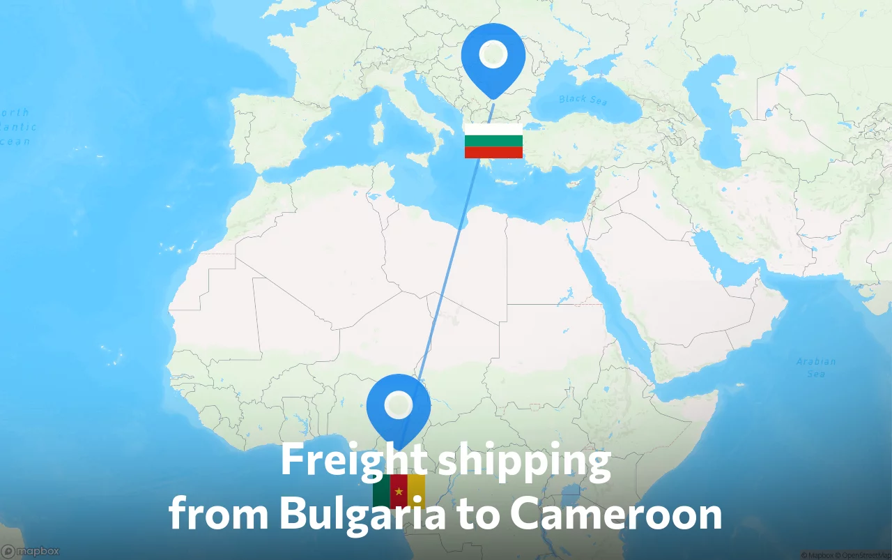 Shipping route from Bulgaria to Cameroon