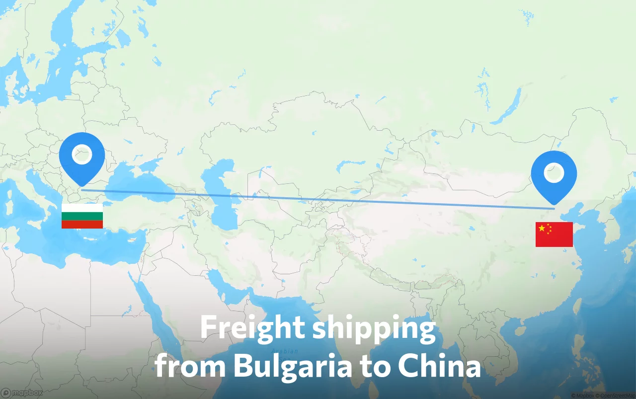 Shipping route from Bulgaria to China