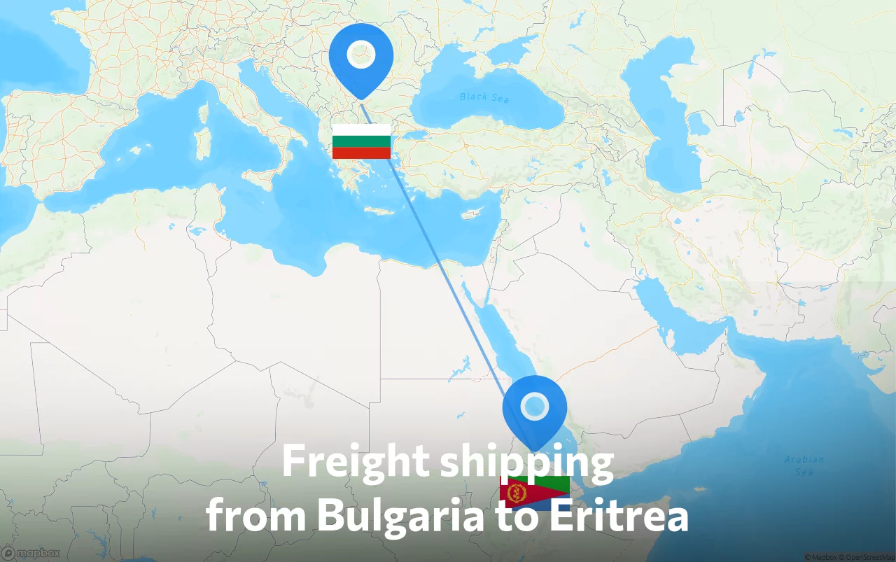 Shipping route from Bulgaria to Eritrea